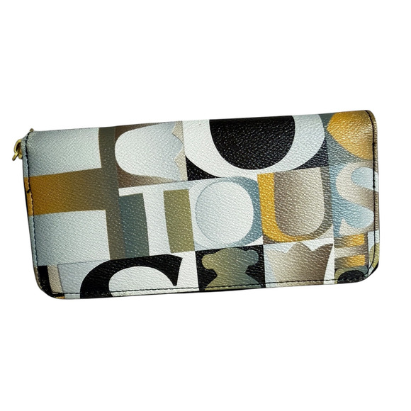 Tous Leather Wallet Multicolor Logo Bear Zip Around Cards Colorful Classic * - Picture 2 of 14